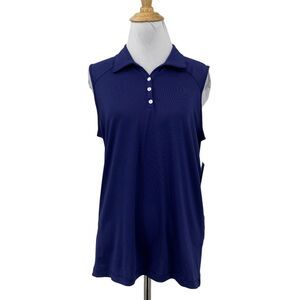 Court Haley Polo Tank Womens M Medium Midnight Pickleball 1/4 Button Golf Top